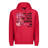 Cardinal we love because he first loved us Premium Hoodie - MaliasSmallBusiness