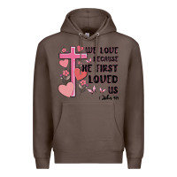 Coffee we love because he first loved us Premium Hoodie - MaliasSmallBusiness