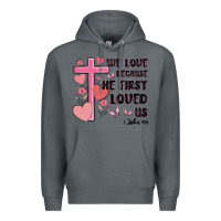 Rock we love because he first loved us Premium Hoodie - MaliasSmallBusiness