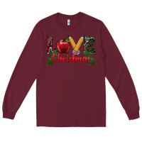 Burgundy love christmas teacher Long Sleeve Tee - RanaPortraitStore