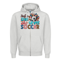Dove Grey just a girl who loves soccer Zipper Hoodie - HRA Design Shop