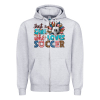 Heather Grey just a girl who loves soccer Zipper Hoodie - HRA Design Shop