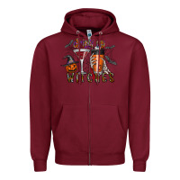 Burgundy drink up witches Zipper Hoodie - CowhideDigitalArt