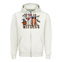 Oatmeal Heather drink up witches Zipper Hoodie - CowhideDigitalArt