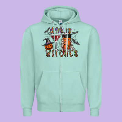 Drink Up Witches Zipper Hoodie Designed By Cowhidedigitalart