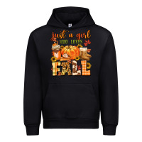 Black just a girl who loves fall Urban Hoodie - MaliasSmallBusiness