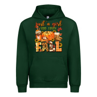 Forest Green just a girl who loves fall Urban Hoodie - MaliasSmallBusiness
