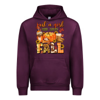 Mauve Wine just a girl who loves fall Urban Hoodie - MaliasSmallBusiness