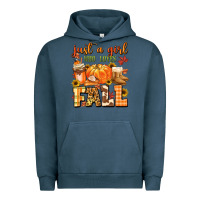 Pigment Midnight Navy just a girl who loves fall Urban Hoodie - MaliasSmallBusiness