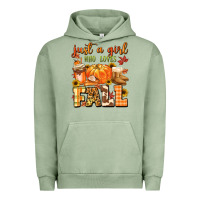 Pigment Oil Green just a girl who loves fall Urban Hoodie - MaliasSmallBusiness