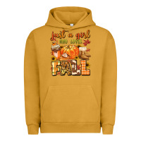 Pigment Peanut Butter just a girl who loves fall Urban Hoodie - MaliasSmallBusiness