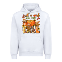 White just a girl who loves fall Urban Hoodie - MaliasSmallBusiness