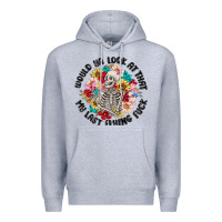 Heather Grey would ya look at that my last flying fuck Premium Hoodie - MaliasSmallBusiness