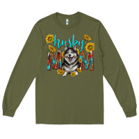 Army Green western alaskan husky mom Long Sleeve Tee - texasbilliewilder