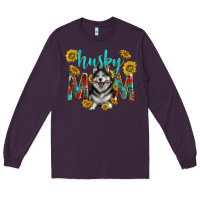 Plum western alaskan husky mom Long Sleeve Tee - texasbilliewilder