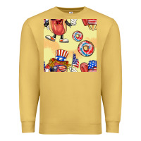 Antique Gold patriotic hotdog ice cream donat Premium Sweatshirt - BundleAndBundleShop