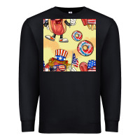 Patriotic Hotdog Ice Cream Donat Premium Sweatshirt | Teevron