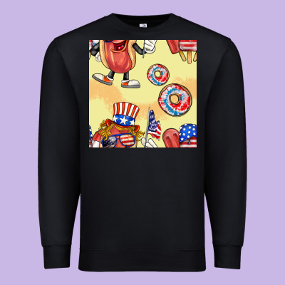 Patriotic Hotdog Ice Cream Donat Premium Sweatshirt Designed By Bundleandbundleshop