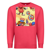 Cardinal patriotic hotdog ice cream donat Premium Sweatshirt - BundleAndBundleShop