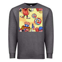 Charcoal Heather patriotic hotdog ice cream donat Premium Sweatshirt - BundleAndBundleShop