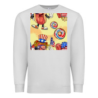 Dove Grey patriotic hotdog ice cream donat Premium Sweatshirt - BundleAndBundleShop