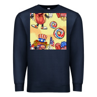 Navy patriotic hotdog ice cream donat Premium Sweatshirt - BundleAndBundleShop