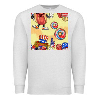 Oatmeal Heather patriotic hotdog ice cream donat Premium Sweatshirt - BundleAndBundleShop