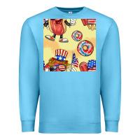 Ocean Blue patriotic hotdog ice cream donat Premium Sweatshirt - BundleAndBundleShop