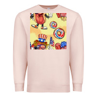 Pale Pink patriotic hotdog ice cream donat Premium Sweatshirt - BundleAndBundleShop