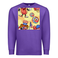 Purple patriotic hotdog ice cream donat Premium Sweatshirt - BundleAndBundleShop