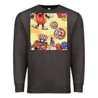 Smoke patriotic hotdog ice cream donat Premium Sweatshirt - BundleAndBundleShop