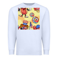 White patriotic hotdog ice cream donat Premium Sweatshirt - BundleAndBundleShop