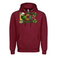 Burgundy St. Patrick's Day one lucky teacher Zipper Hoodie - Neo Western