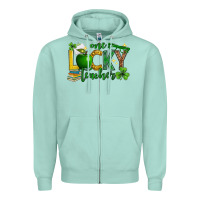 Seafoam St. Patrick's Day one lucky teacher Zipper Hoodie - Neo Western