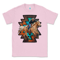 Bubblegum Pink cowgirl with aztec Classic Tee - RanaPortraitStore
