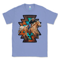 Colony Blue cowgirl with aztec Classic Tee - RanaPortraitStore