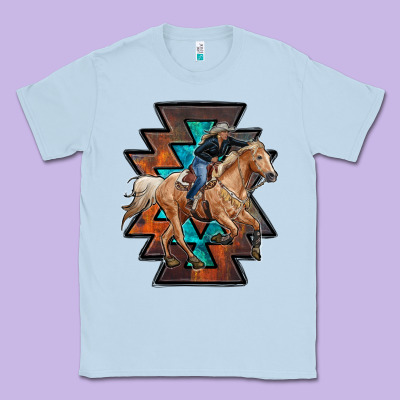 Cowgirl With Aztec Classic Tee Designed By Ranaportraitstore