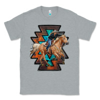 Heather Grey cowgirl with aztec Classic Tee - RanaPortraitStore