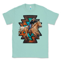 Seafoam cowgirl with aztec Classic Tee - RanaPortraitStore