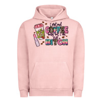 Pigment Salmon i pretend coffee helps but im still a bitch Urban Hoodie - MaliasSmallBusiness