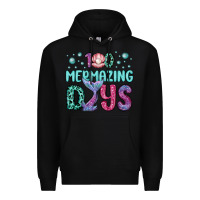 Black 100 mermazing days Premium Hoodie - MaliasSmallBusiness