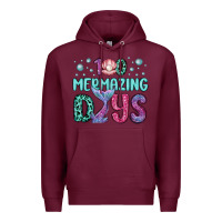Burgundy 100 mermazing days Premium Hoodie - MaliasSmallBusiness