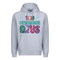Heather Grey 100 mermazing days Premium Hoodie - MaliasSmallBusiness