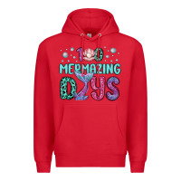 Red 100 mermazing days Premium Hoodie - MaliasSmallBusiness