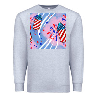 Heather Grey patriotic fireworks Premium Sweatshirt - BundleAndBundleShop