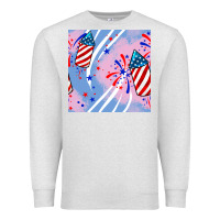 Oatmeal Heather patriotic fireworks Premium Sweatshirt - BundleAndBundleShop