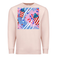 Pale Pink patriotic fireworks Premium Sweatshirt - BundleAndBundleShop