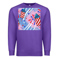 Purple patriotic fireworks Premium Sweatshirt - BundleAndBundleShop