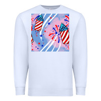 White patriotic fireworks Premium Sweatshirt - BundleAndBundleShop