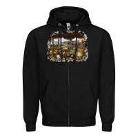 Black wild west Zipper Hoodie - SublimationCraftShop
